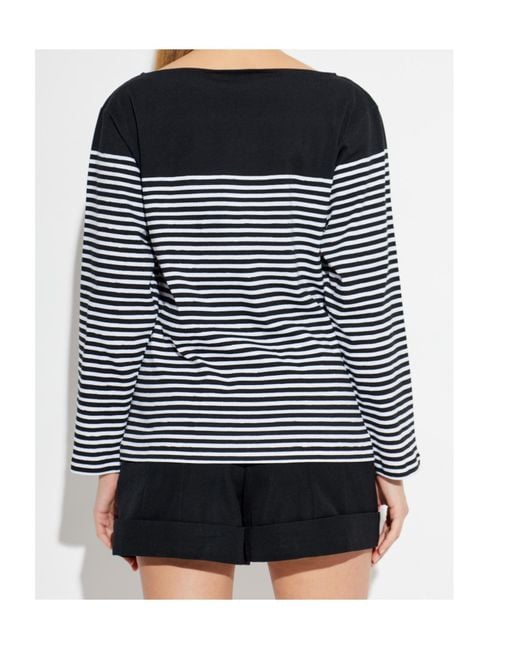 Balmain Black Striped Long-Sleeve Top