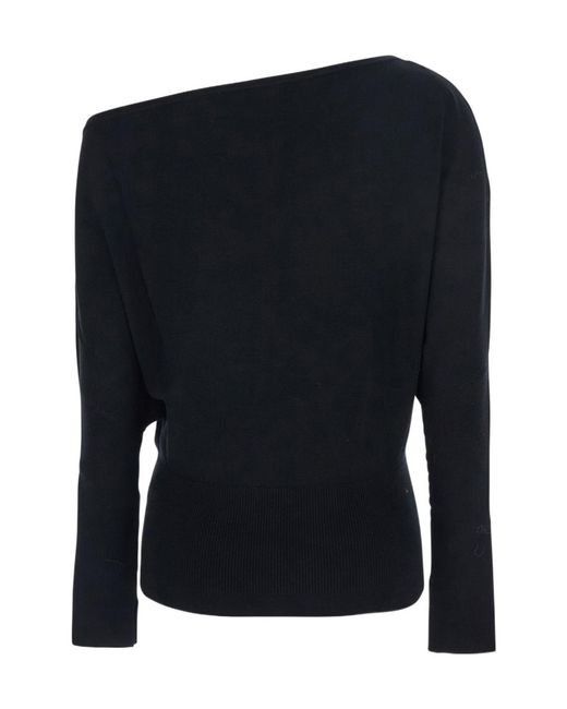 Jonathan Simkhai Blue Draped Off-Shoulder Knitwear