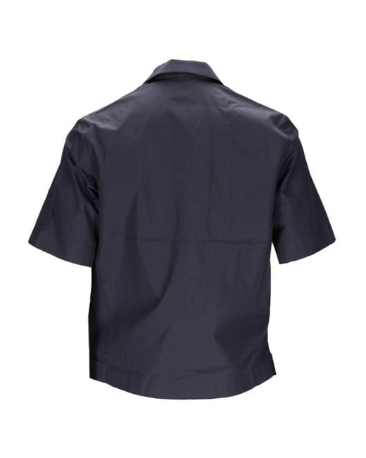 Givenchy Blue Logo Printed Short-Sleeved Shirt for men