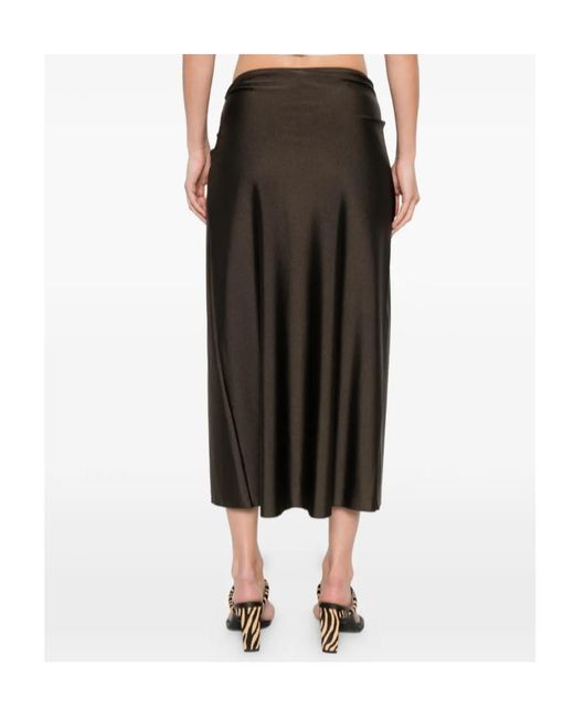 Jonathan Simkhai Brown Gathered Embellished Midi Skirt