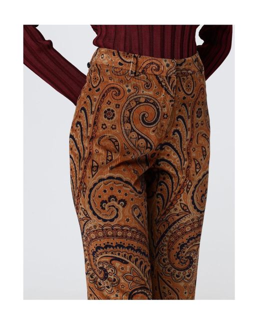 Etro Brown Casual Pants With Belt Loops