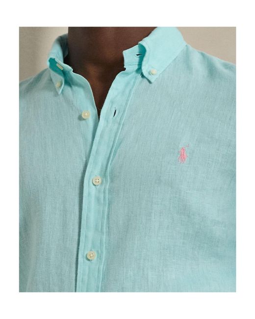 Ralph Lauren Blue Polo Lightweight Shirt for men