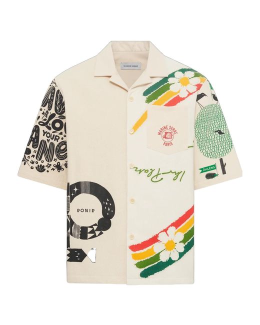 MARINE SERRE Multicolor Regenerated Tote Bags Bowling Shirt for men