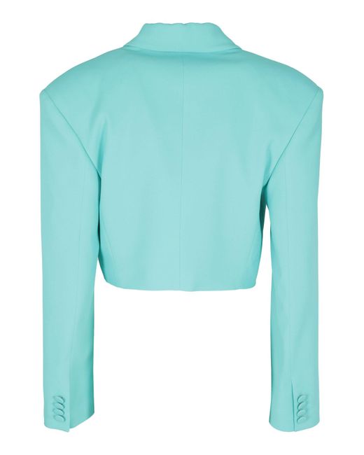 GIUSEPPE DI MORABITO Blue Notched-Collar Cropped Blazer