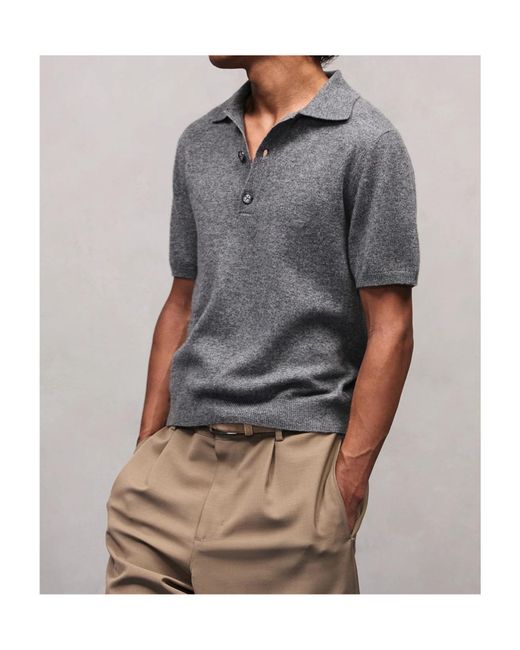 Entire studios Gray Short-Sleeved Polo Sweater for men