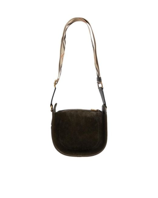 Burberry White Clip Foldover-Top Mini Shoulder Bag