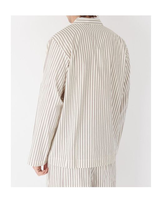 Tekla Natural Striped Pajama Shirt for men