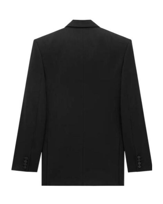Saint Laurent Black Double-Breasted Tuxedo Jacket