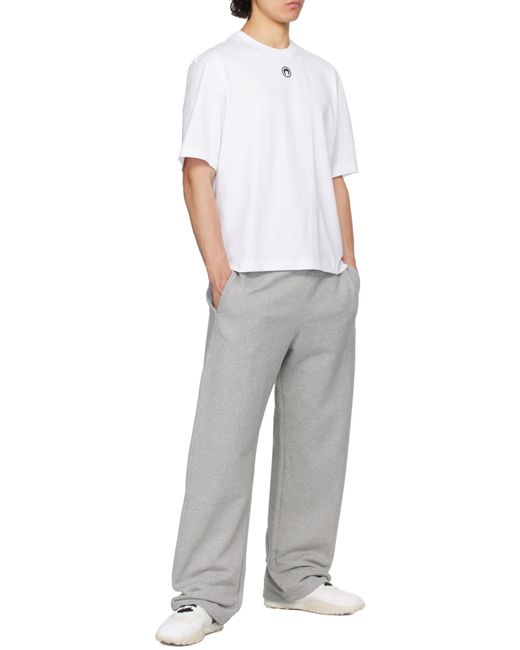 MARINE SERRE White Moon Logo Fleece Sweatpants for men