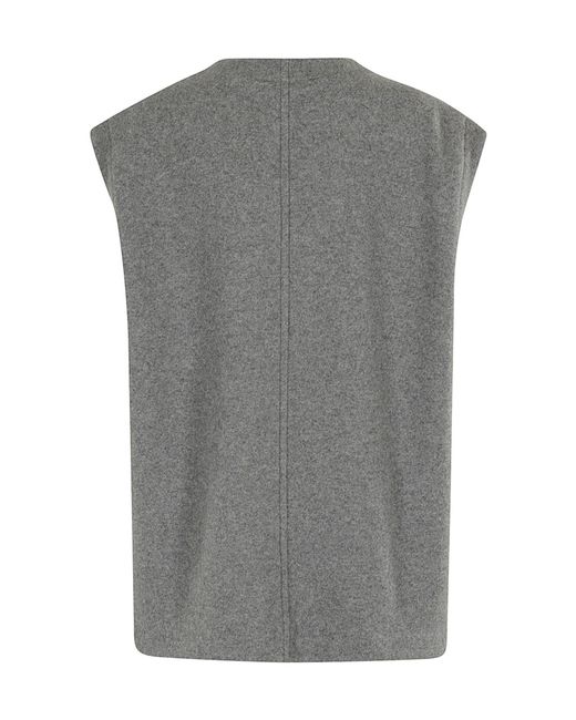 MM6 by Maison Margiela Gray V-Neck Felted Vest