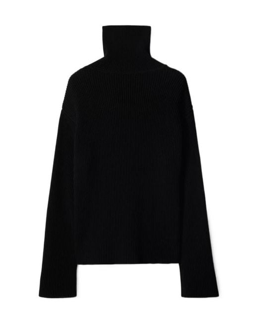 Burberry Black Ribbed-Knit Zip-Up Cardigan for men