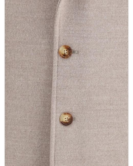 Brunello Cucinelli Gray Wool Coat for men