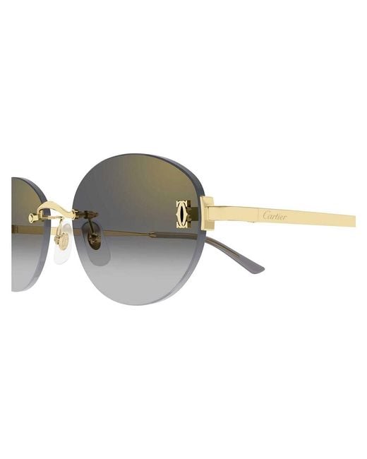 Cartier Metallic Oval Frame Sunglasses for men