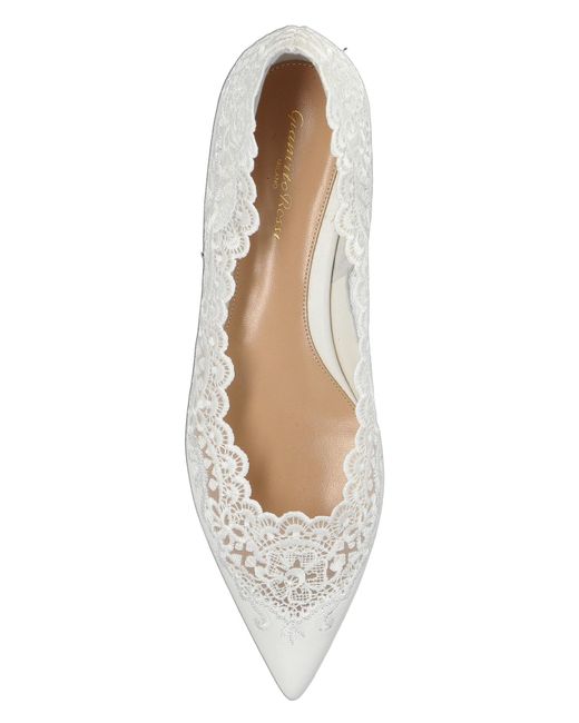 Gianvito Rossi White Evie 05 Lace Ballet Flats