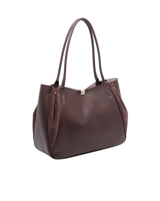 Coccinelle Brown Structured Double-Handle Tote Bag