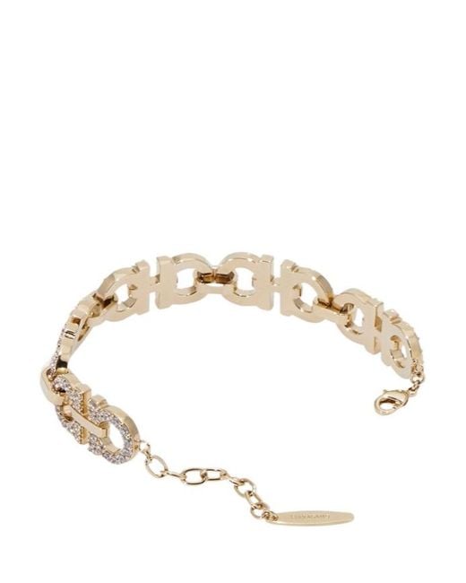 Ferragamo Metallic Gancini Crystal-Embellished Bracelet