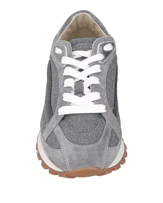 Brunello Cucinelli Gray Plain Colour Trainers