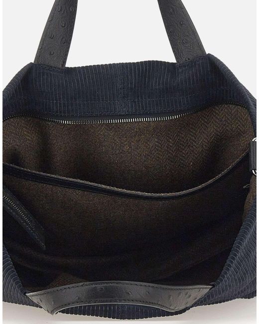 Gianni Chiarini Blue Scilla Ribbed Tote Bag