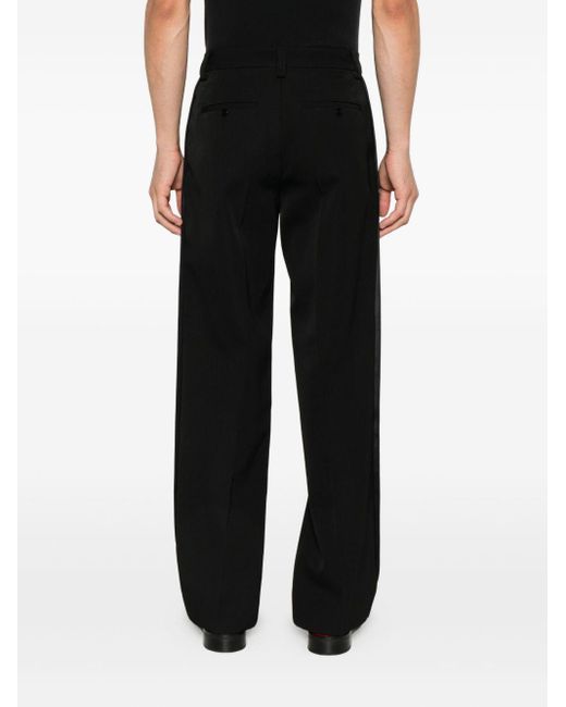 Casablanca Black Pleated Side-Stripe Trousers for men