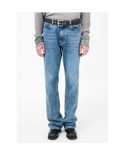 Our Legacy Blue Belt Loop Denim Trousers for men