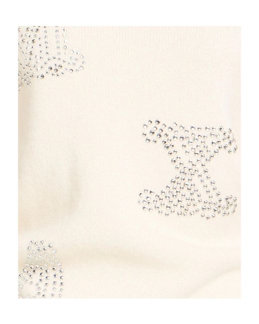 Max Mara White Solid Lightweight Cashmere Knit Sweater