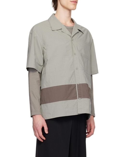 Craig Green Gray Panelled Short Sleeve Shirt for men