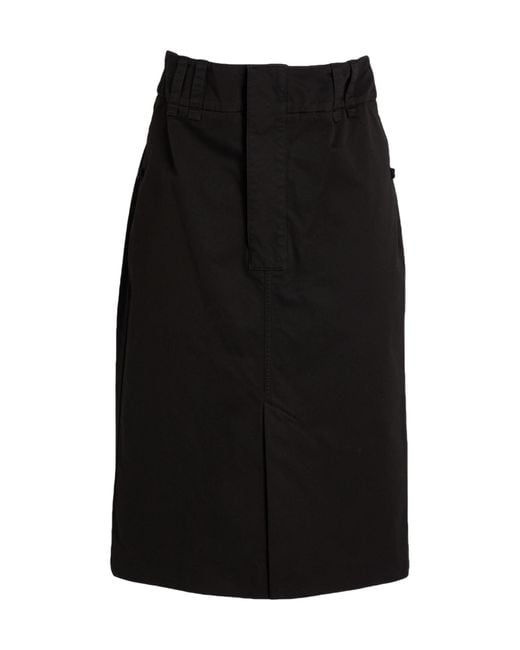Saint Laurent Black Simple Solid-Color A-Line Skirt