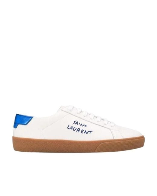 Saint Laurent White Court Classic Sl/06 Low-Top Sneakers