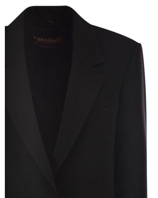 Max Mara Black Studio Bosco Single-Breasted Cady Blazer