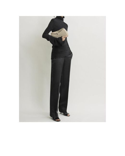 Totême  Natural Twist-Lock Fastening Leather Clutch Bag