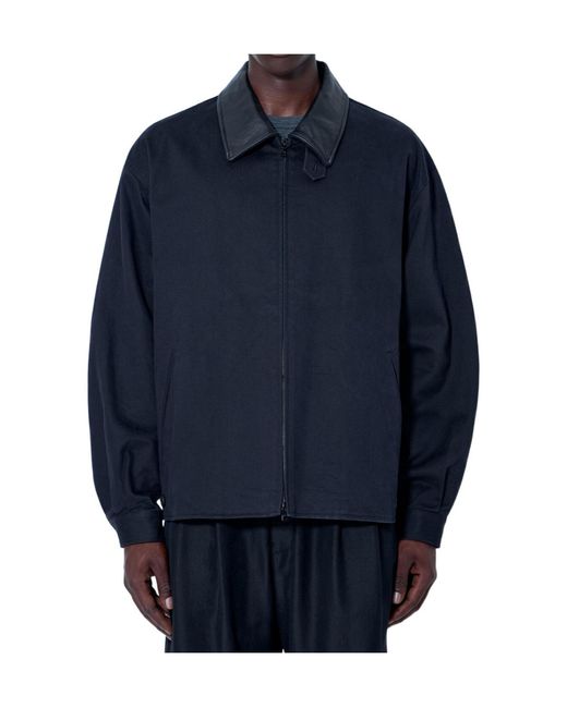Ssstein Blue Sulfur Dyed Brush Chino Zip Jacket for men