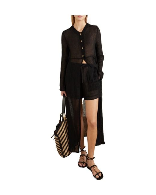 LeKasha Black Linen Maxi Dress