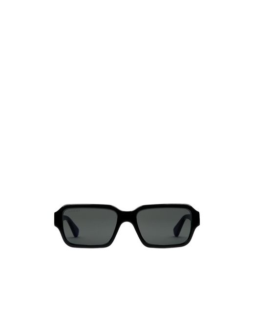 Gucci Black Eyewear Rectangle Frame Sunglasses for men