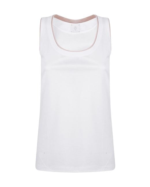 Eleventy White Sleeveless Top