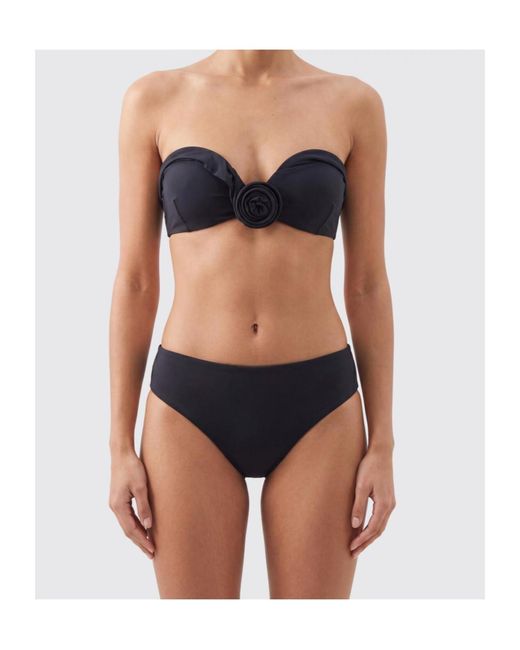 Magda Butrym Blue Rosette Bandeau Bikini Top