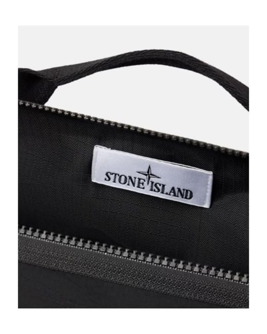 Stone Island Black Logo Detail Duffle Bag for men