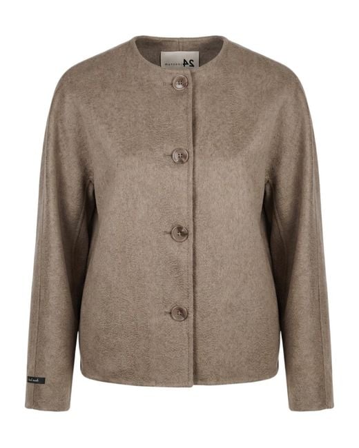 Manzoni 24 Brown Long-Sleeve Button-Up Jacket