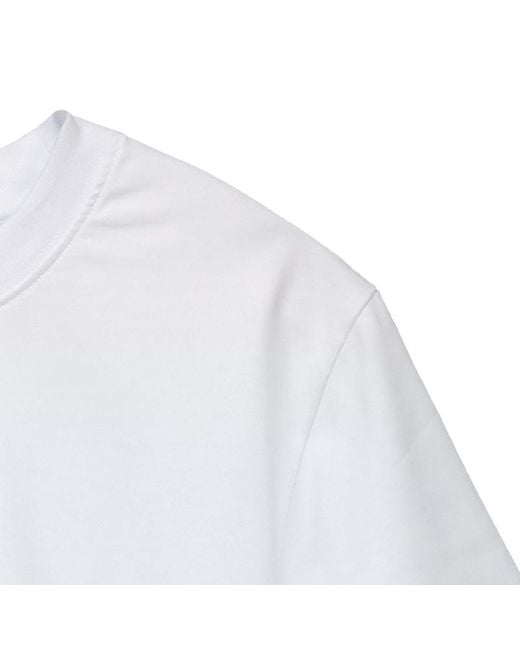 MSGM White Logo Printed Crewneck T-Shirt