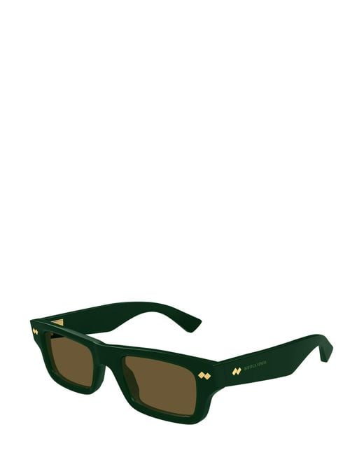 Bottega Veneta Green Eyewear Rectangular Frame Sunglasses for men