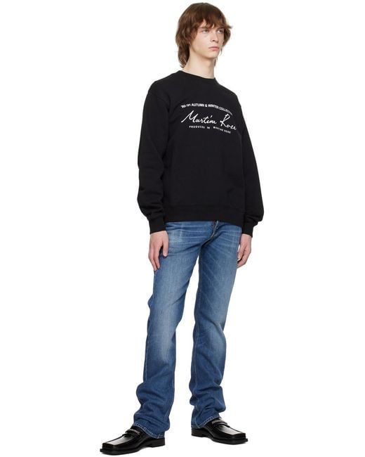 Martine Rose Black Logo-Print Cotton Sweatshirt for men