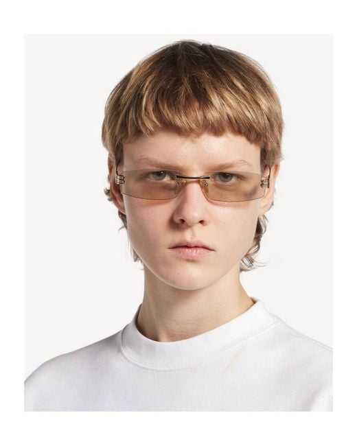 Balenciaga White Gossip S Rectangular Sunglasses for men