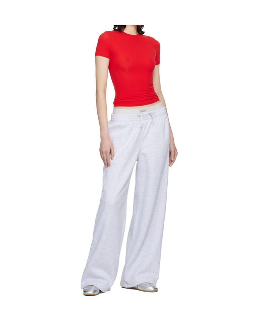 Skims Blue Fleece Loose Double Waist Sweatpants