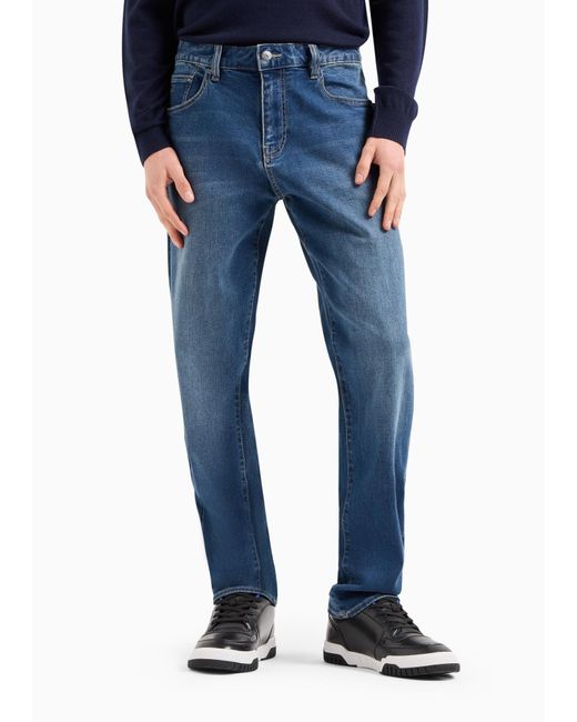 ARMANI EXCHANGE Blue Belt-Loop Jeans for men