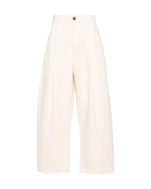 Studio Nicholson White Sorte Wide-Leg Pants for men