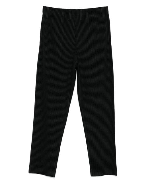 Homme Plissé Issey Miyake Black Homme Plissé Issey Miyake Pleated Tapered Trousers for men