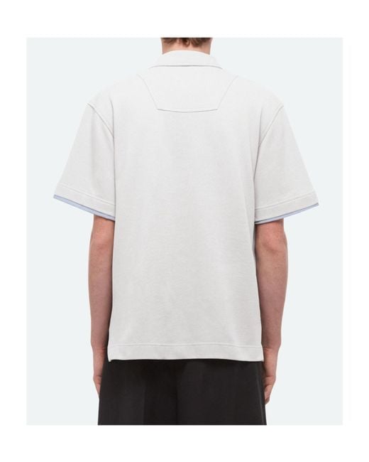 Helmut Lang White Short-Sleeved Polo Shirt for men