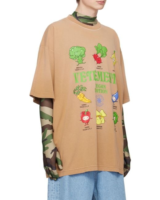 Vetements Multicolor Vegan Logo-Print Cotton T-Shirt for men