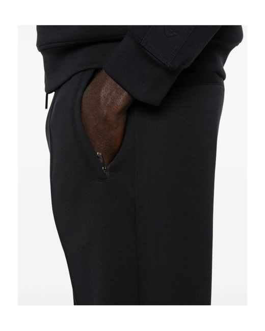 Emporio Armani Black Pleat Detailed Straight Leg Pants for men