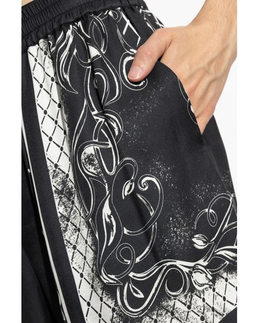 Balmain Black Printed Foulard Pyjama Shorts for men