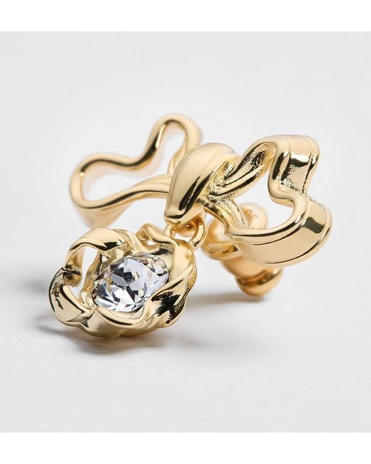 Dior Metallic Twisted Bow Earrings
